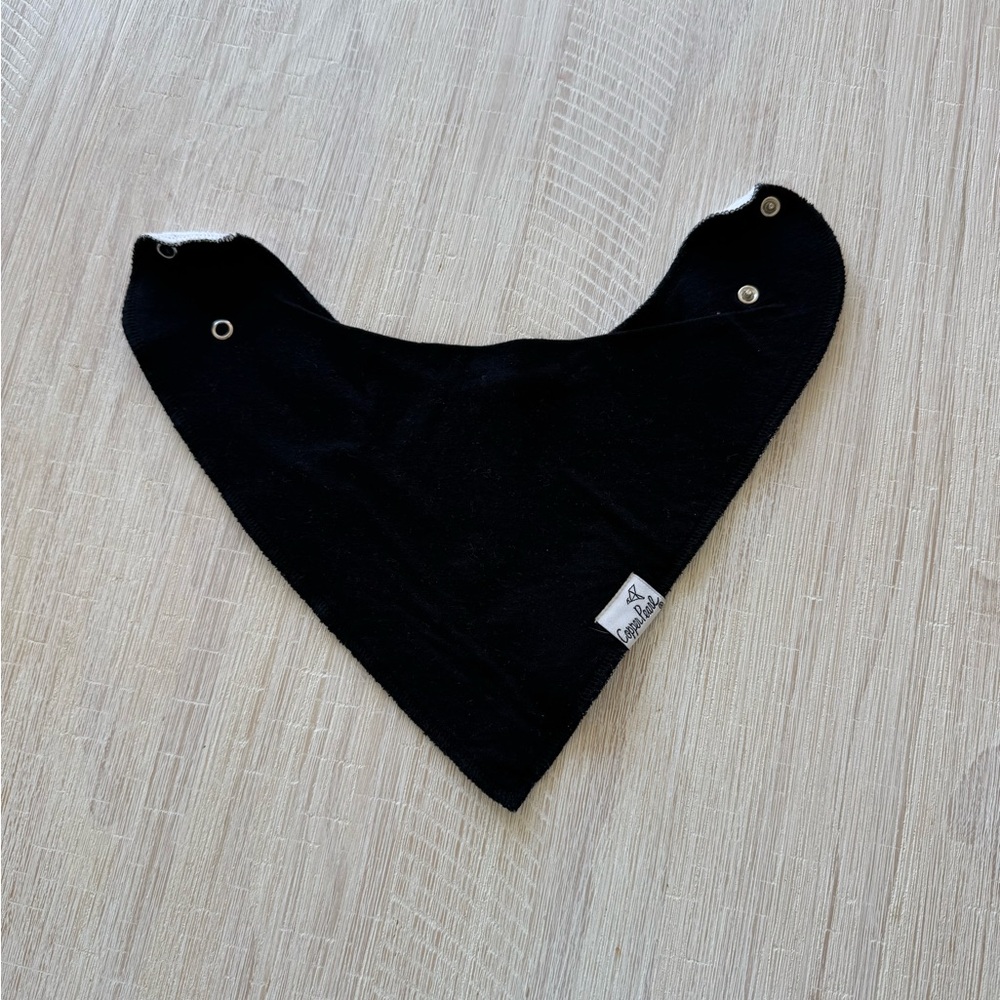 Copper Pearl Solid Black Baby Bandana Bib